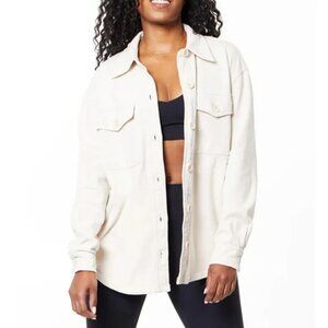 Good American Fleece Shirt Jacket (Bone) - XS/S NWT